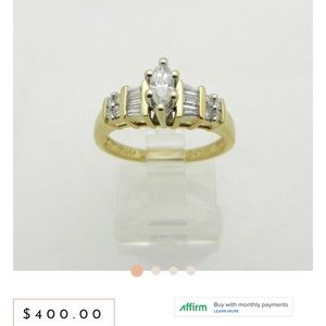 14k Solid YG Diamond Engagement Ring Size 7